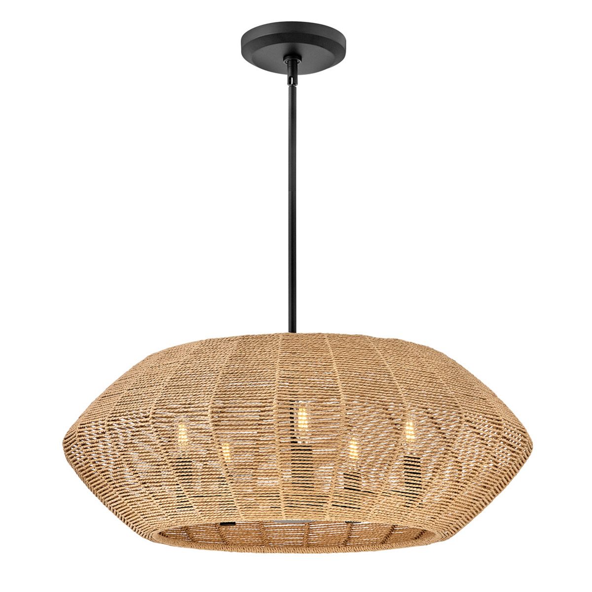 Quintiesse Luca 5 Light Duo-Mount Pendant - Black & Camel