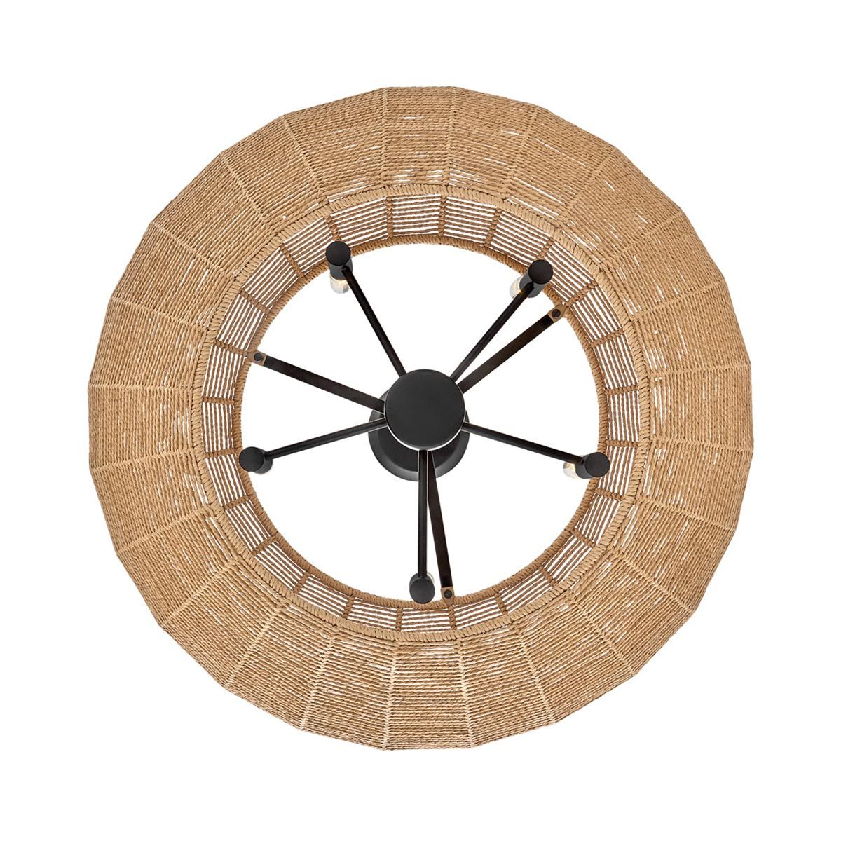 Quintiesse Luca 5 Light Duo-Mount Pendant - Black & Camel