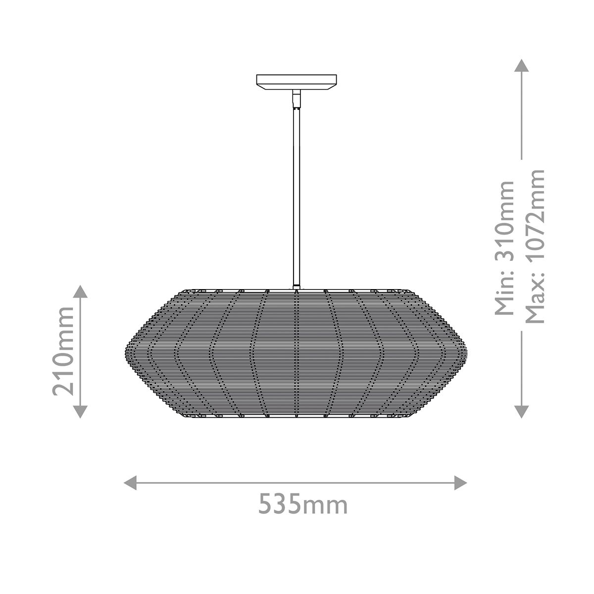 Quintiesse Luca 3 Light Duo-Mount Pendant - Black