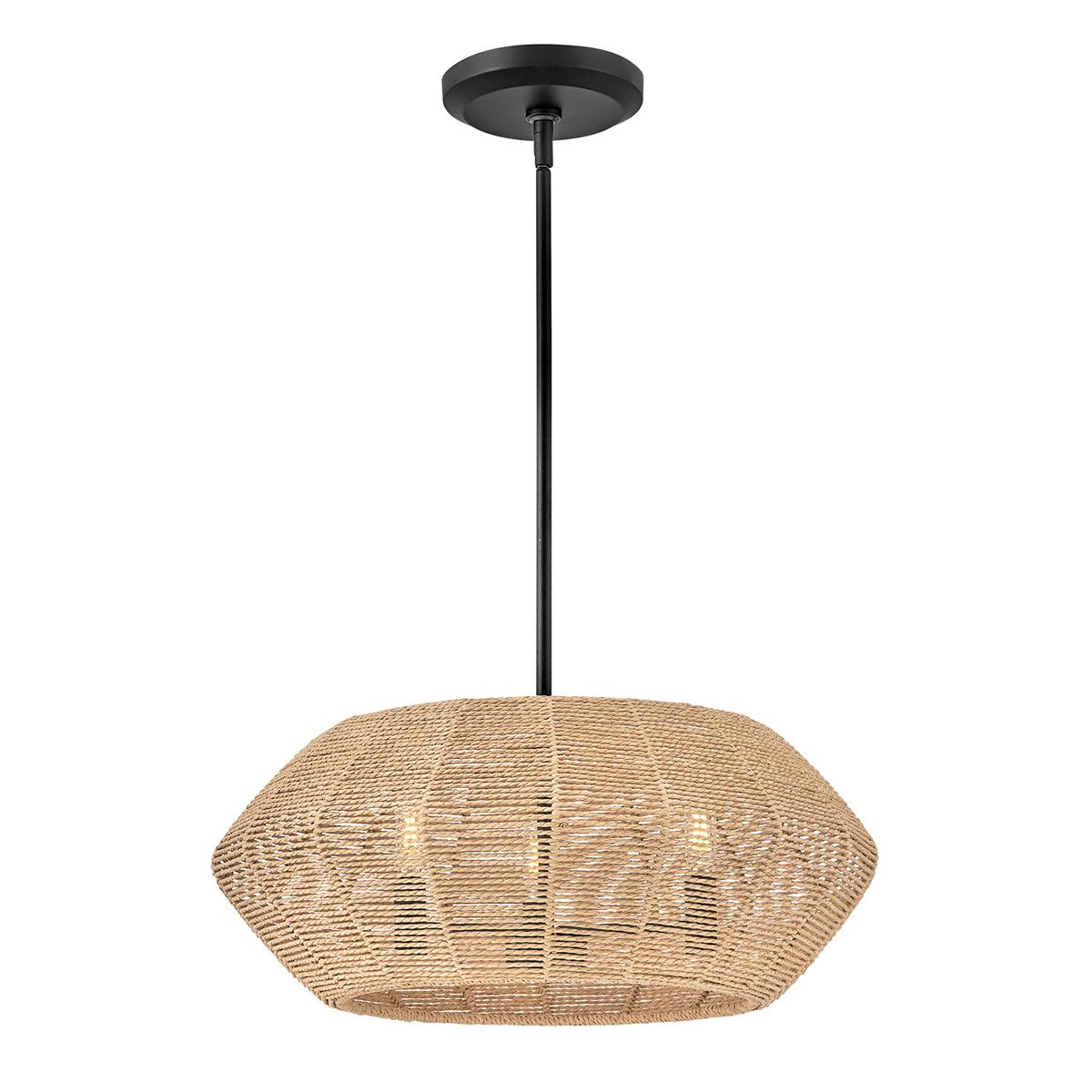 Quintiesse Luca 3 Light Duo-Mount Pendant - Black & Camel