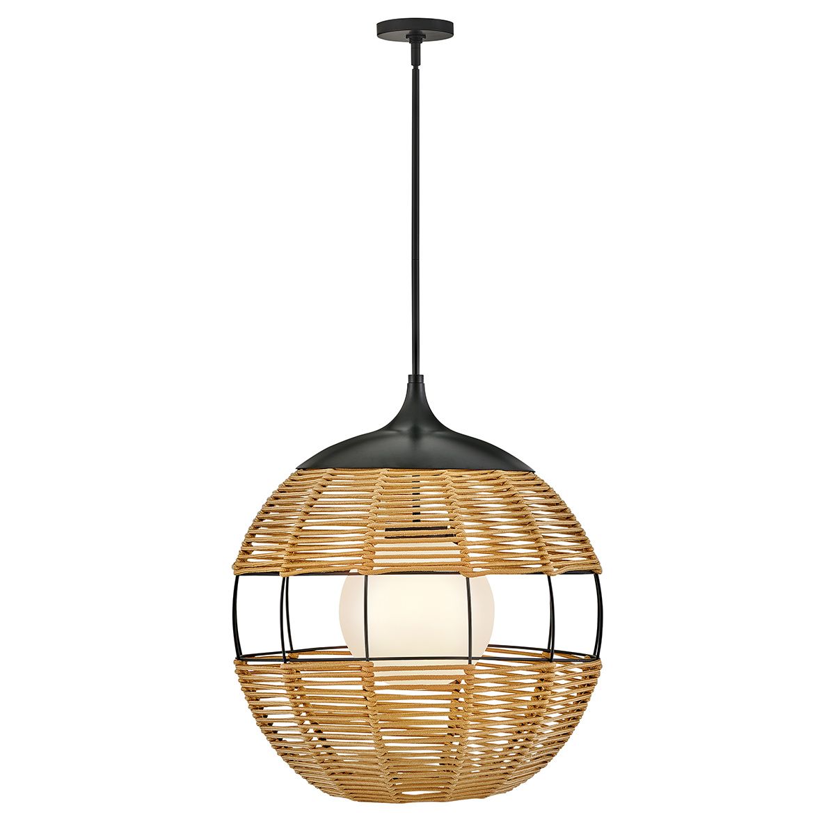 Quintiesse Maddox 1 Light Medium Outdoor Pendant - Black & Camel