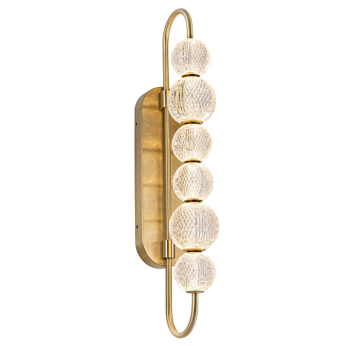 Quintiesse Marni 6 Head LED Wall Light - Natural Brass