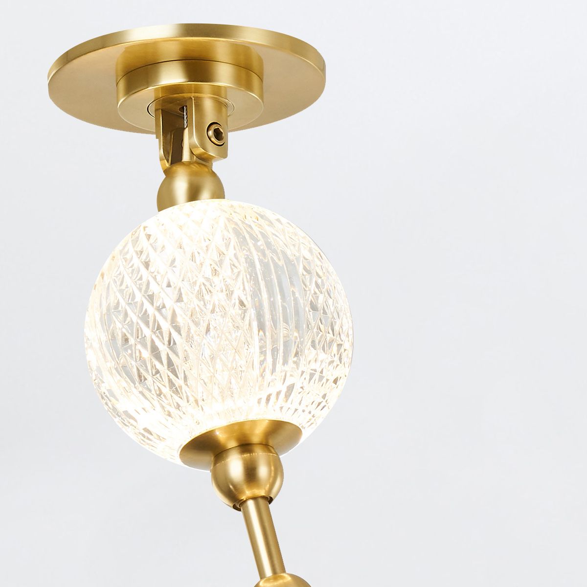 Quintiesse Marni 8 Head LED Pendant - Natural Brass
