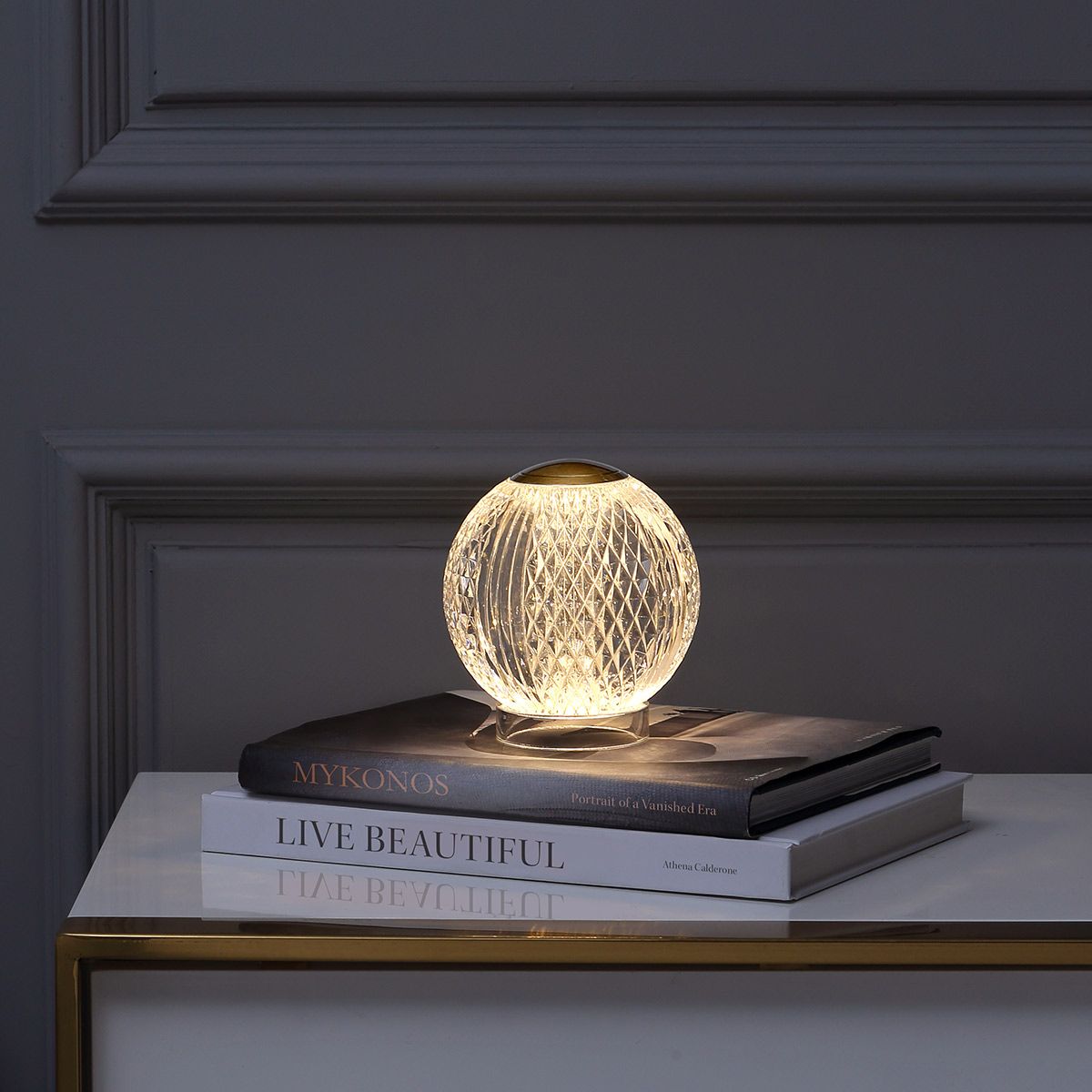Quintiesse Marni Small LED Table Lamp - Natural Brass