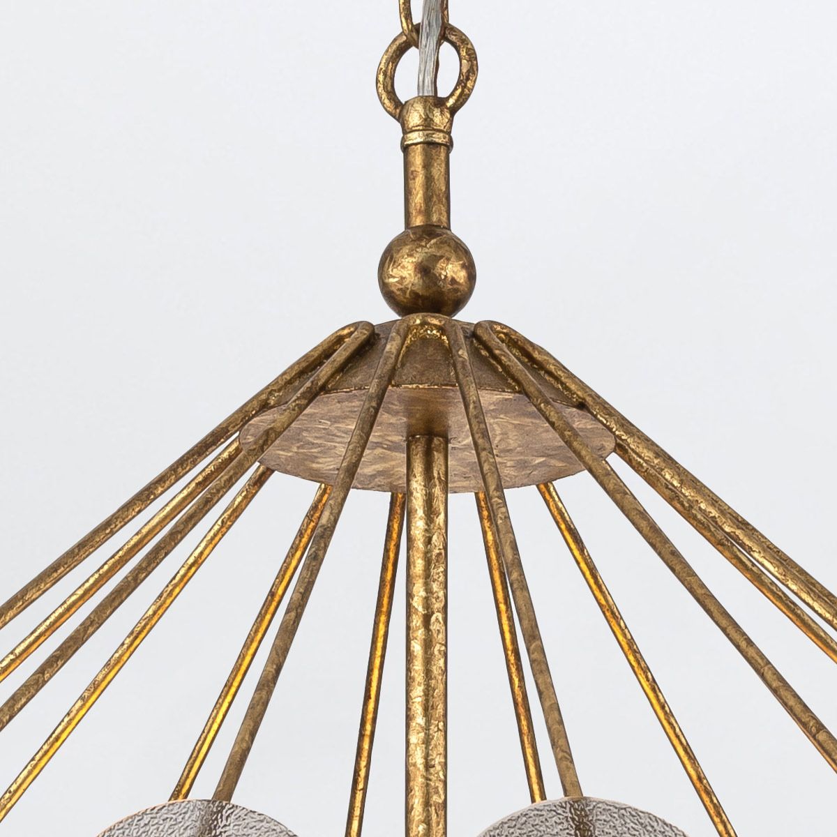 Quintiesse Meridian 3 Light Pendant - Distressed Gold & Smoked Glass