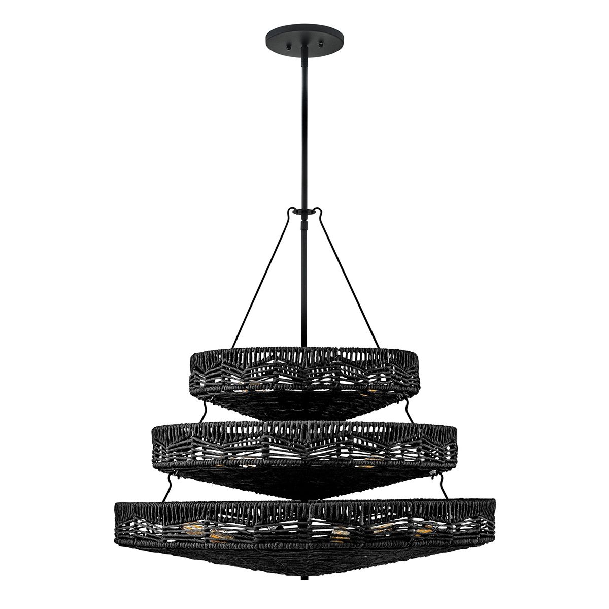 Quintiesse Ophelia 13 Light Multi Tier Chandelier - Black