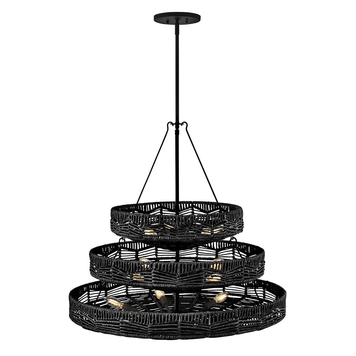 Quintiesse Ophelia 13 Light Multi Tier Chandelier - Black