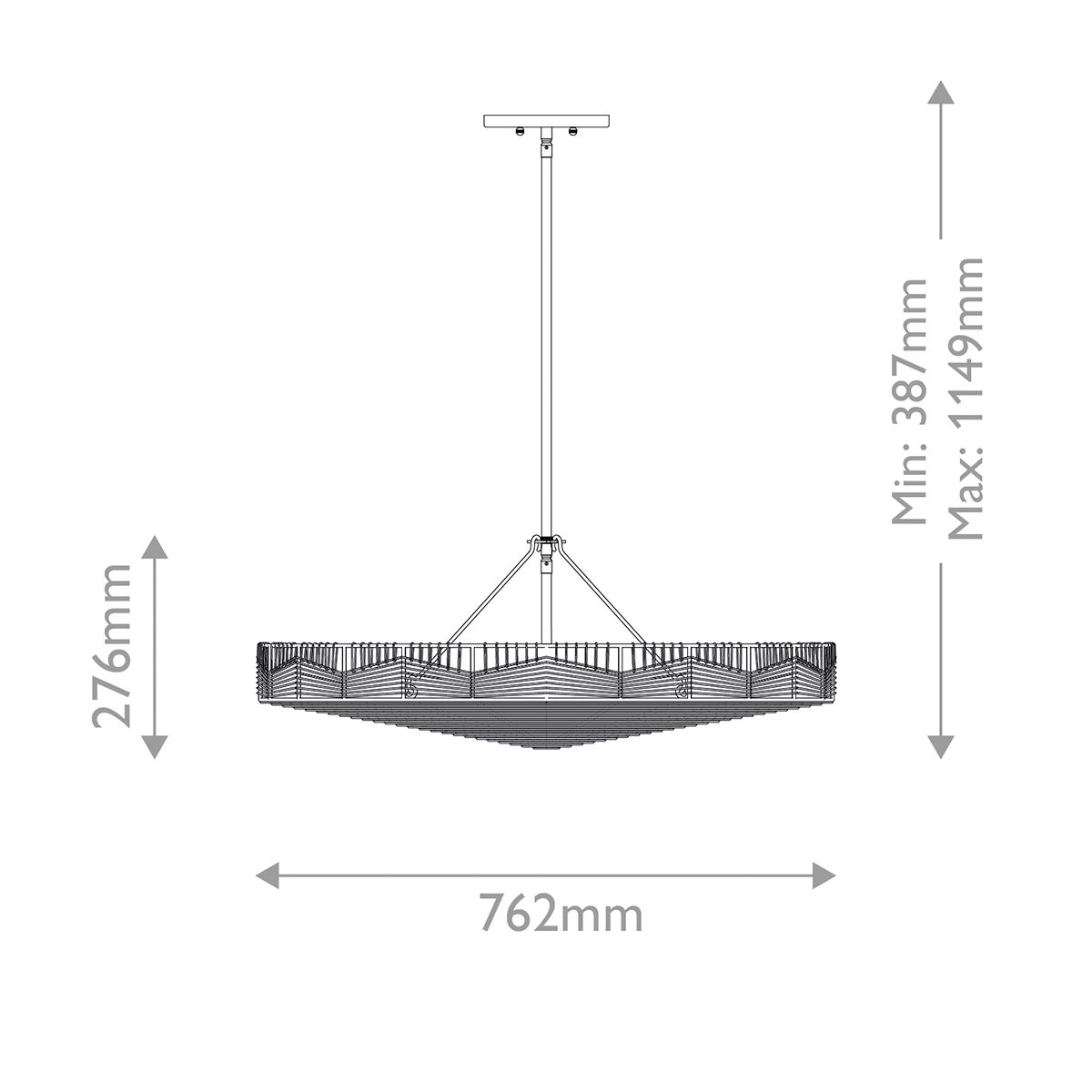 Quintiesse Ophelia 6 Light Duo Mount Pendant - Black