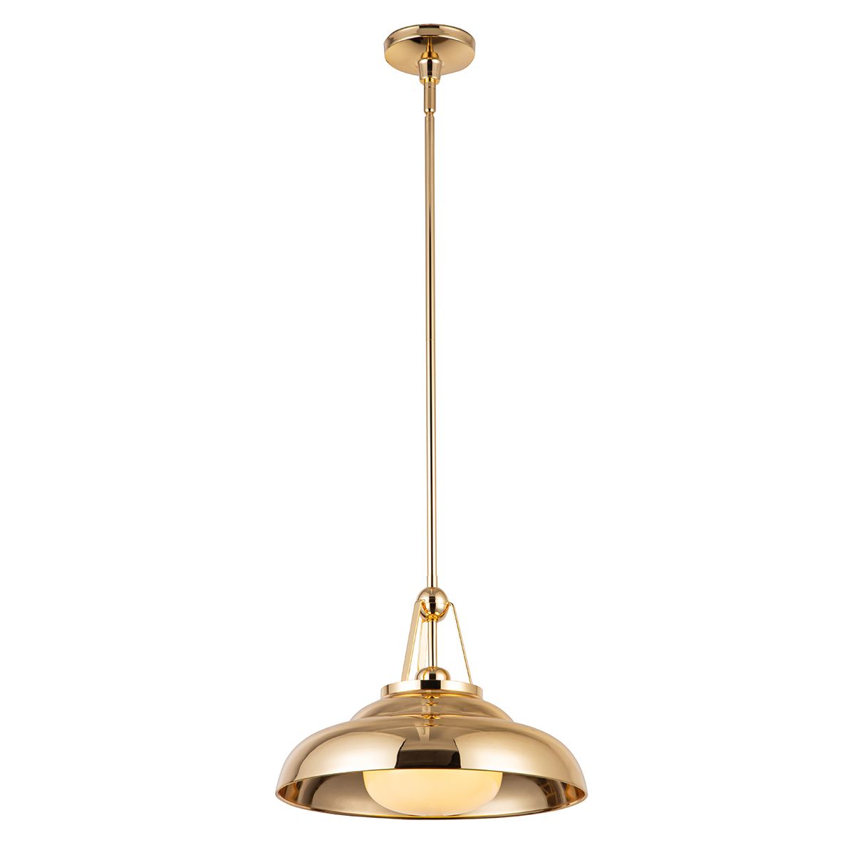 Quintiesse Palmetto 1 Light Pendant - Polished Brass