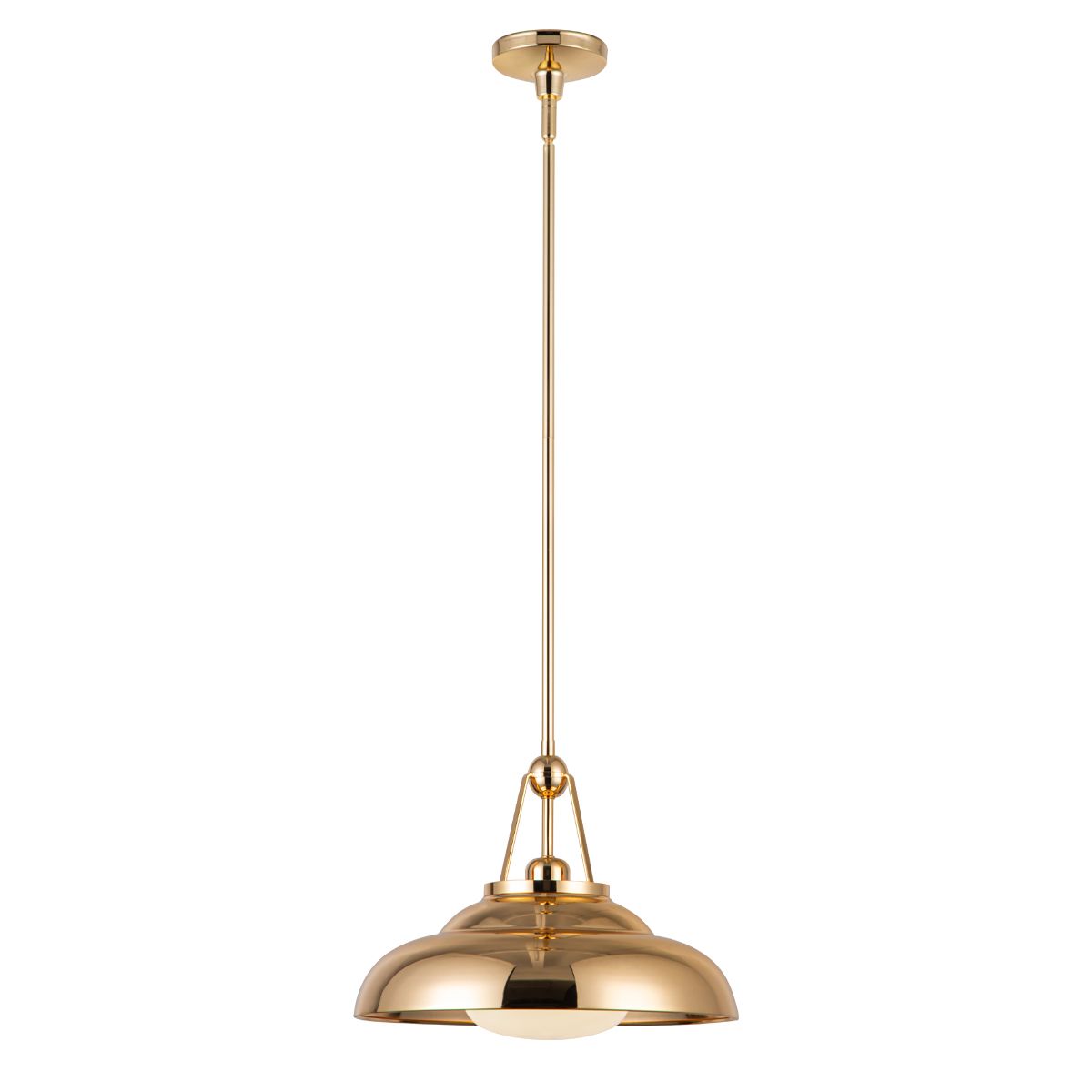 Quintiesse Palmetto 1 Light Pendant - Polished Brass