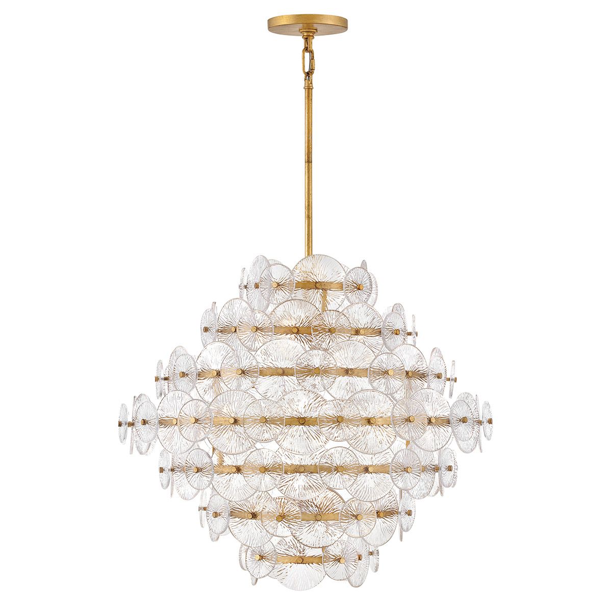 Quintiesse Rene 16 Light Multi Tier Chandelier - Distressed Brass