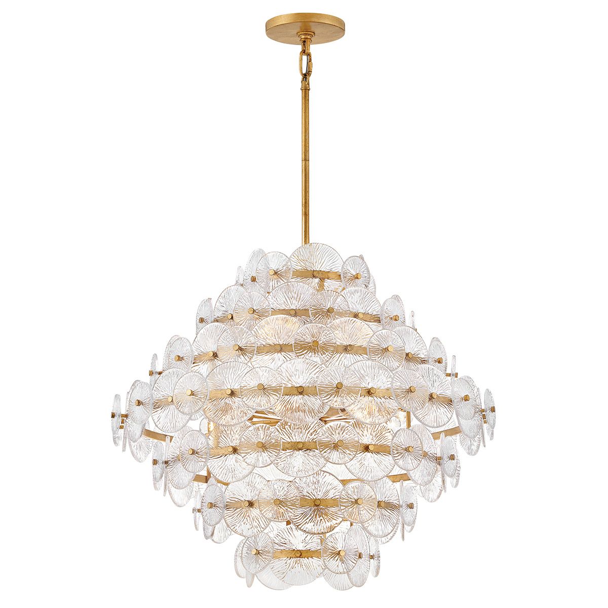 Quintiesse Rene 16 Light Multi Tier Chandelier - Distressed Brass