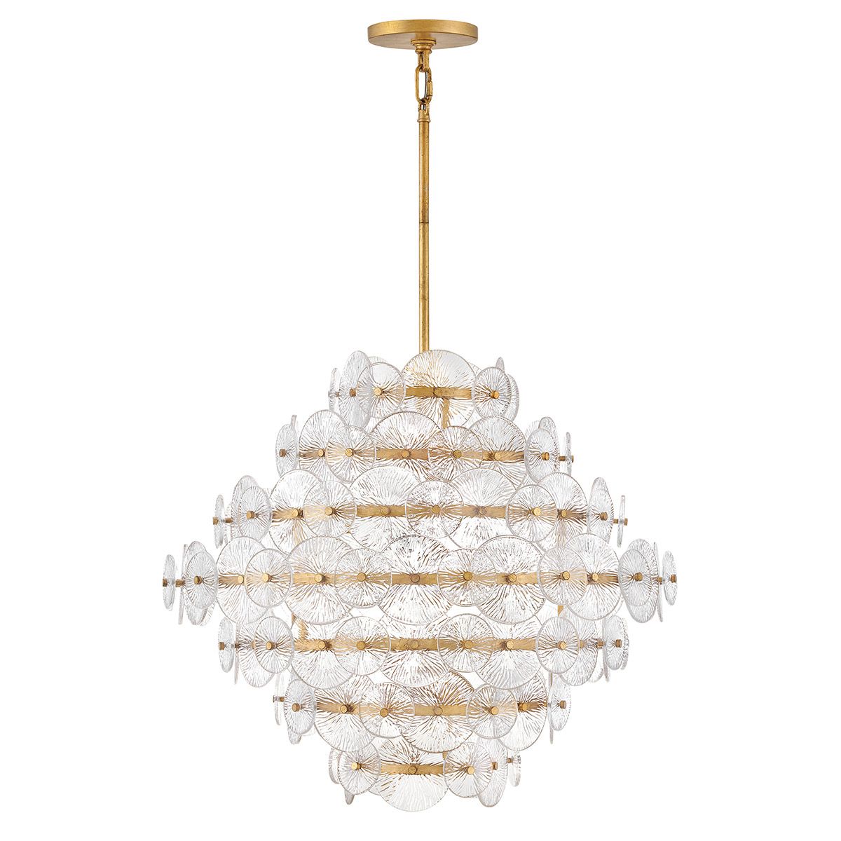 Quintiesse Rene 16 Light Multi Tier Chandelier - Distressed Brass