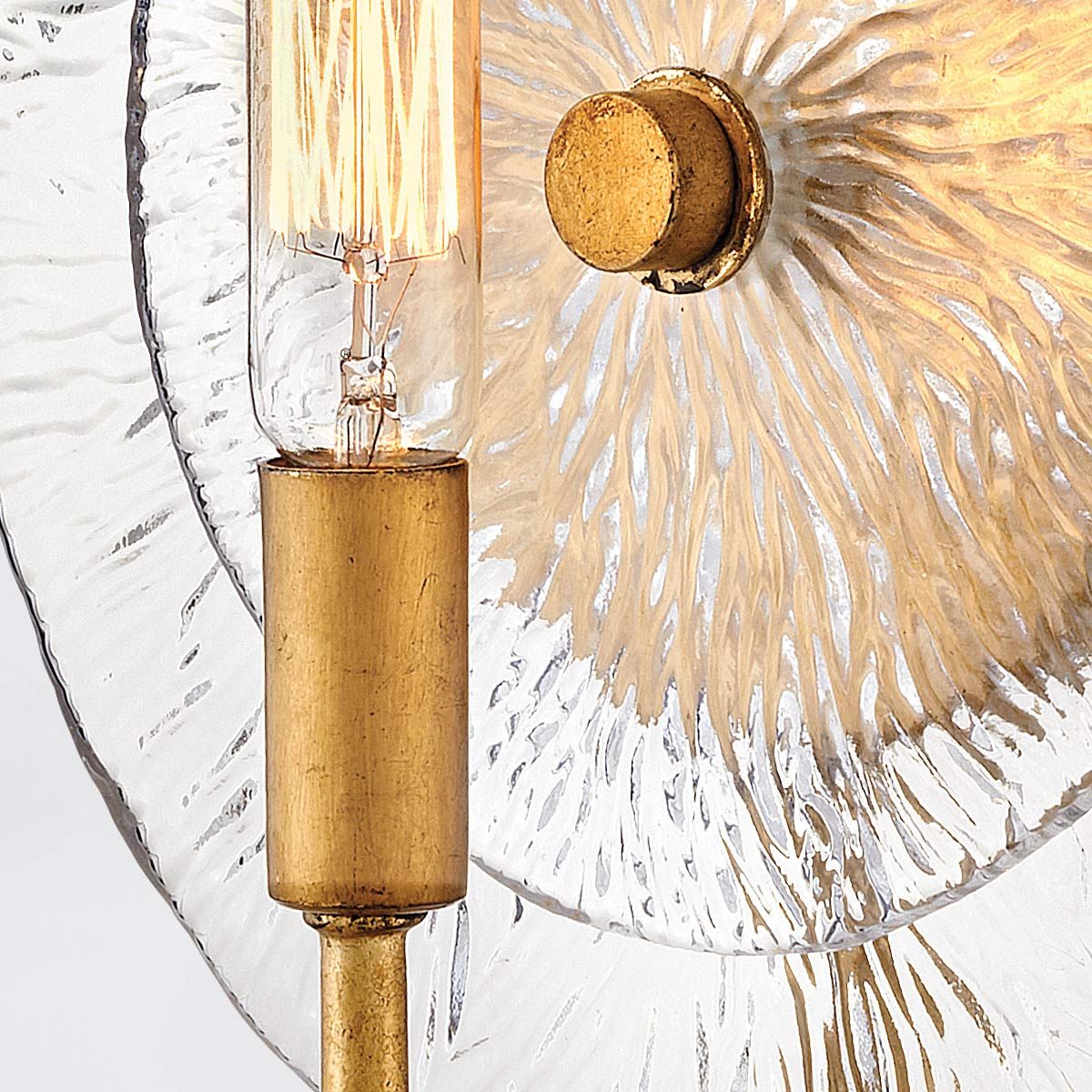 Quintiesse Rene 1 Light Wall Light - Distressed Brass