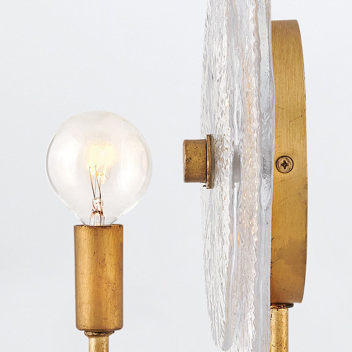 Quintiesse Rene 1 Light Wall Light - Distressed Brass