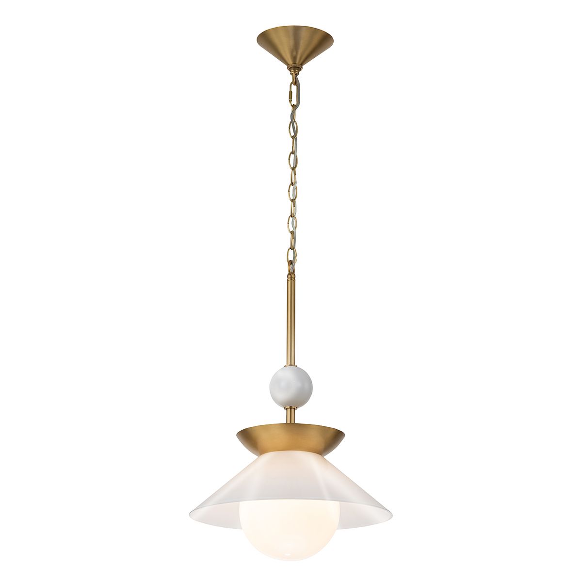 Quintiesse Saucer 1 Light Medium Pendant - Aged Brass