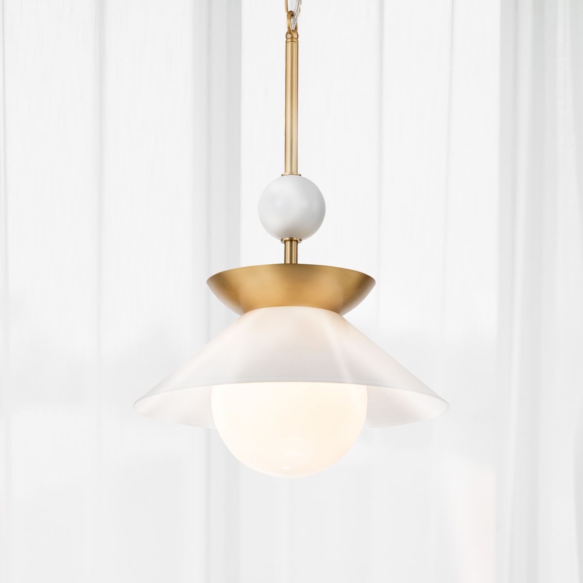 Quintiesse Saucer 1 Light Medium Pendant - Aged Brass