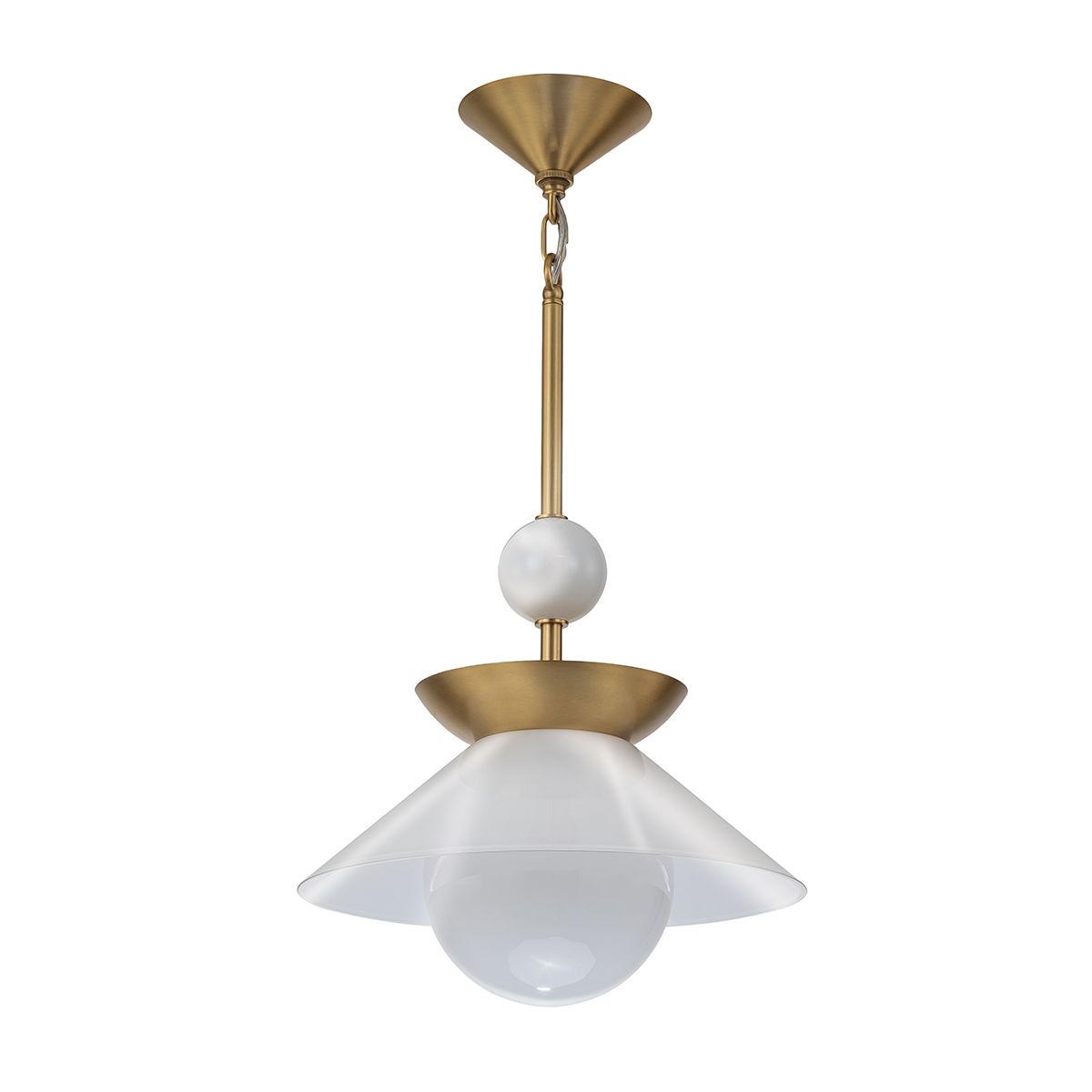 Quintiesse Saucer 1 Light Medium Pendant - Aged Brass
