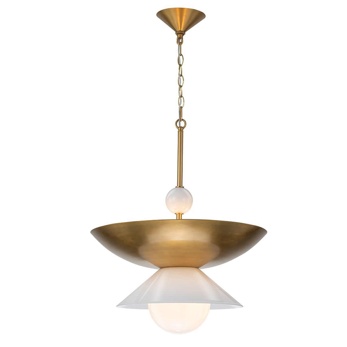 Quintiesse Saucer 4 Light Large Pendant - Aged Brass