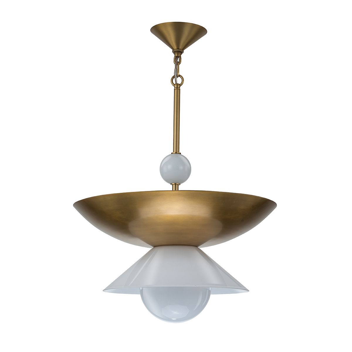 Quintiesse Saucer 4 Light Large Pendant - Aged Brass