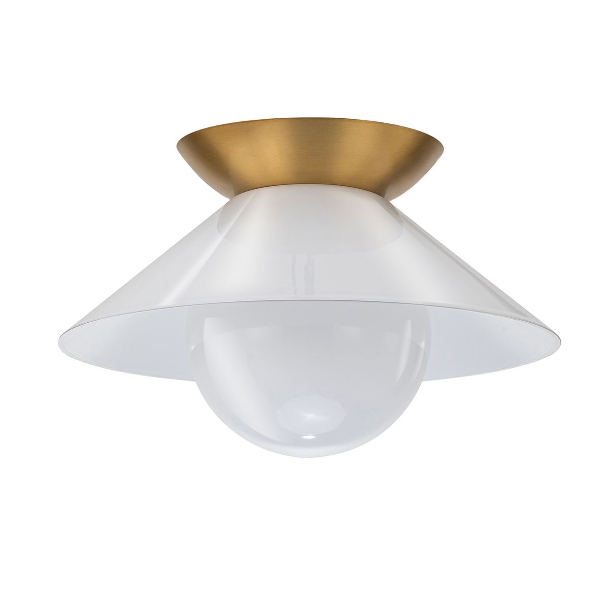 Quintiesse Saucer 1 Light Flush - Aged Brass