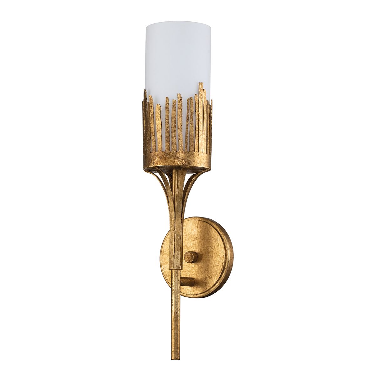 Quintiesse Sawgrass 1 Light Wall Light - Gold Leaf with Antique Glaze