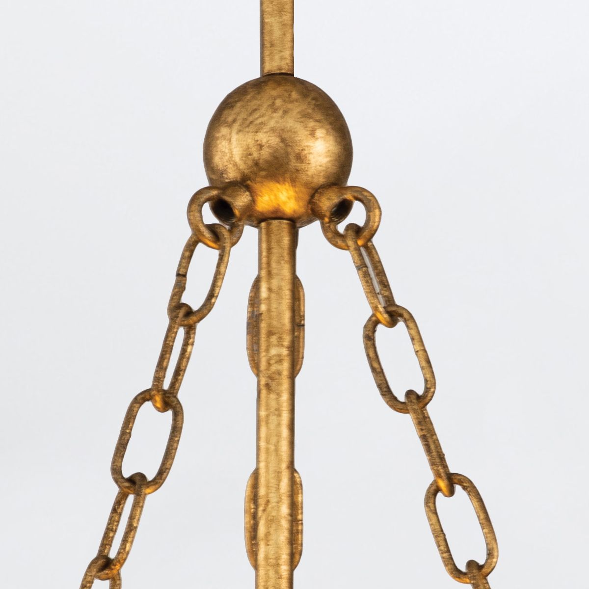 Quintiesse Sawgrass 3 Light Pendant - Gold Leaf with Antique Glaze