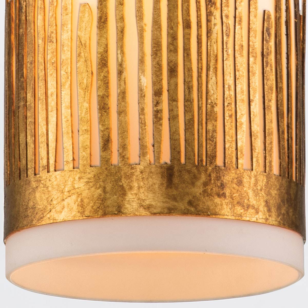 Quintiesse Sawgrass 1 Light Pendant - Gold Leaf with Antique Glaze