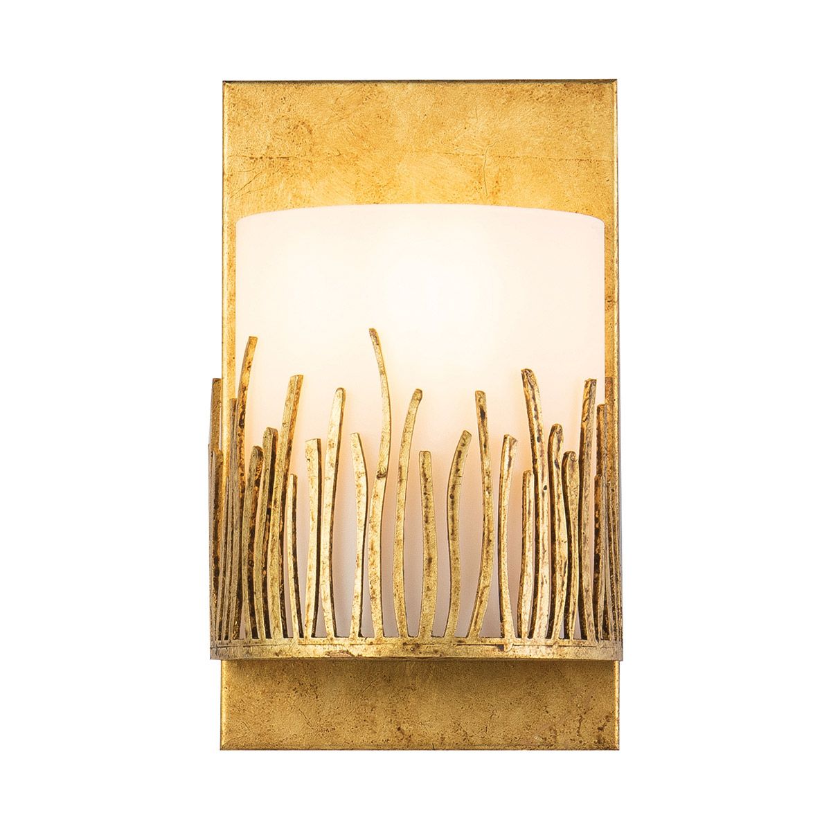 Quintiesse Sawgrass 1 Light Wall Light - Gold Leaf with Antique Glaze
