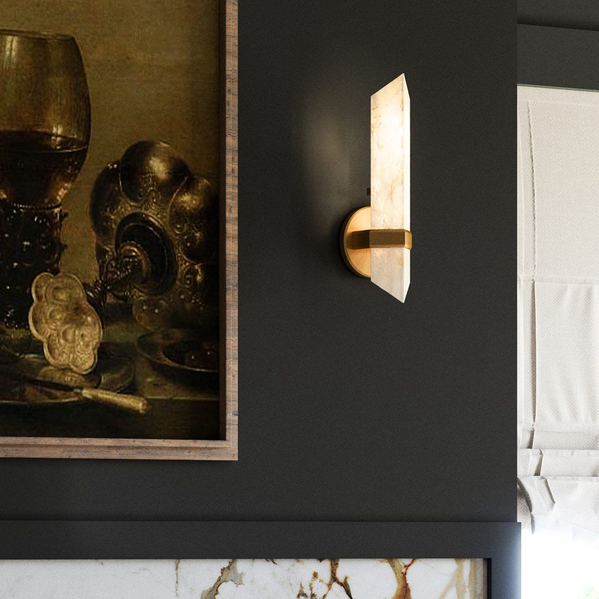 Quintiesse Valencia 1 Light Wall Light - Vintage Brass