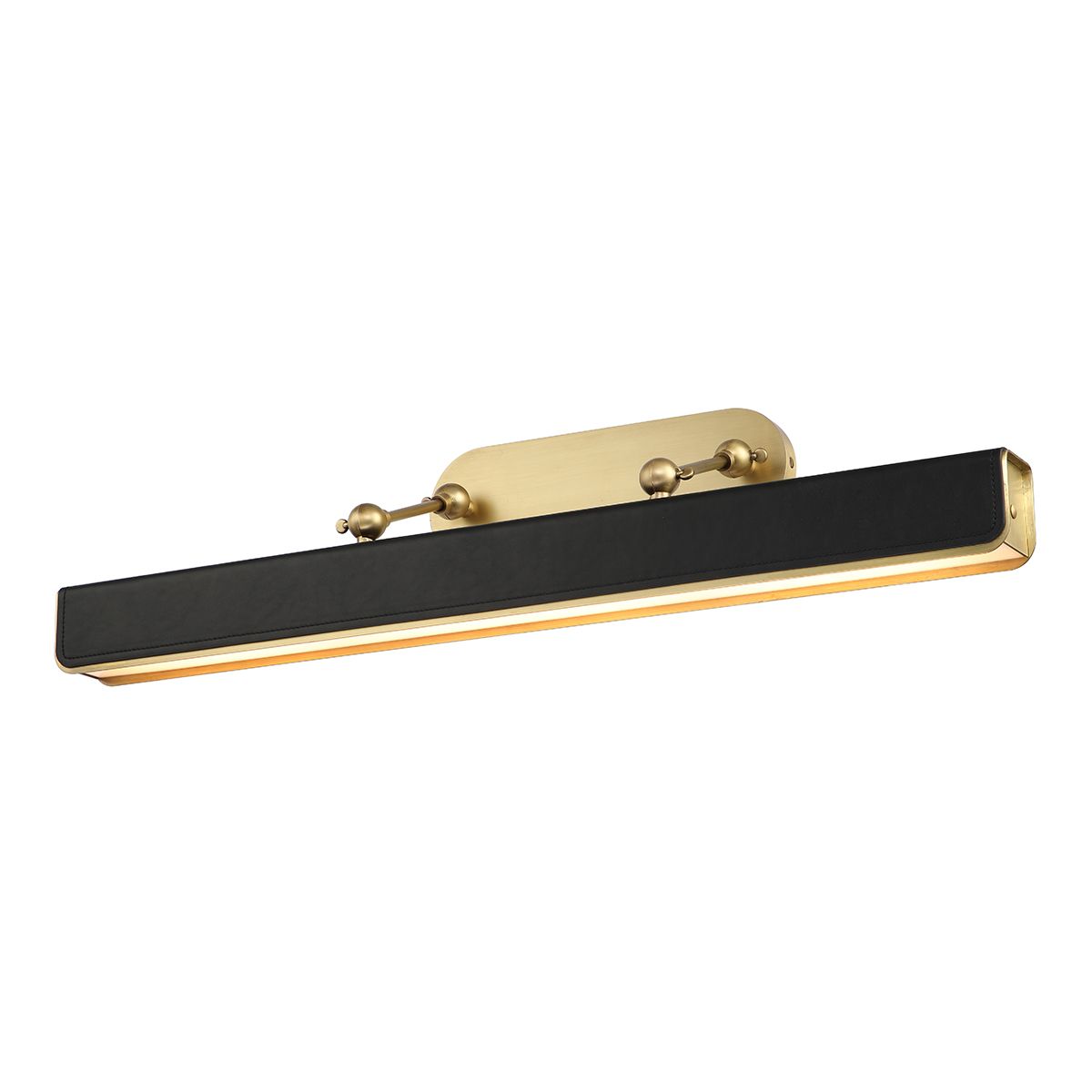 Quintiesse Valise Large LED Picture Light - Vintage Brass & Tuxedo Leather