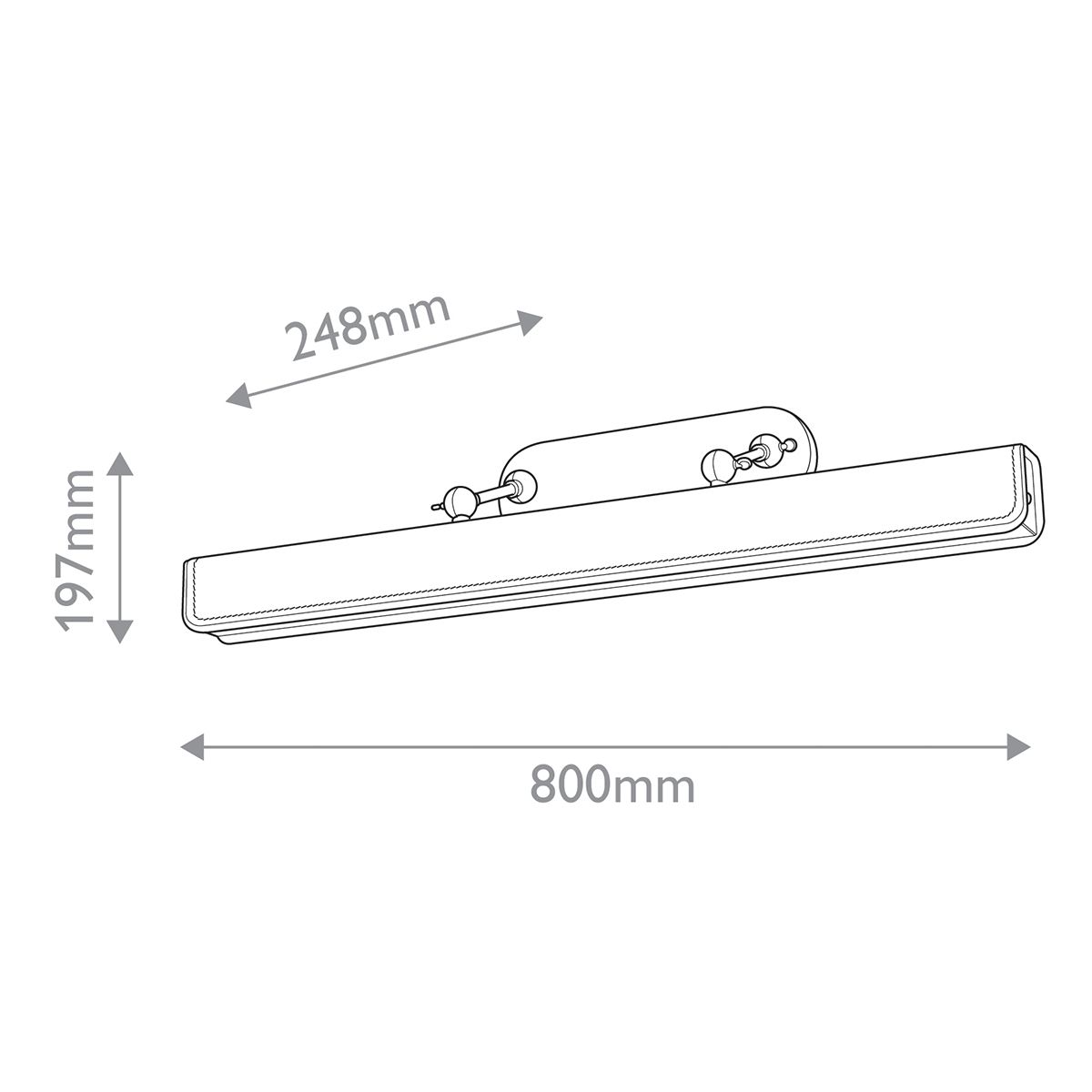 Quintiesse Valise Large LED Picture Light - Vintage Brass & Tuxedo Leather