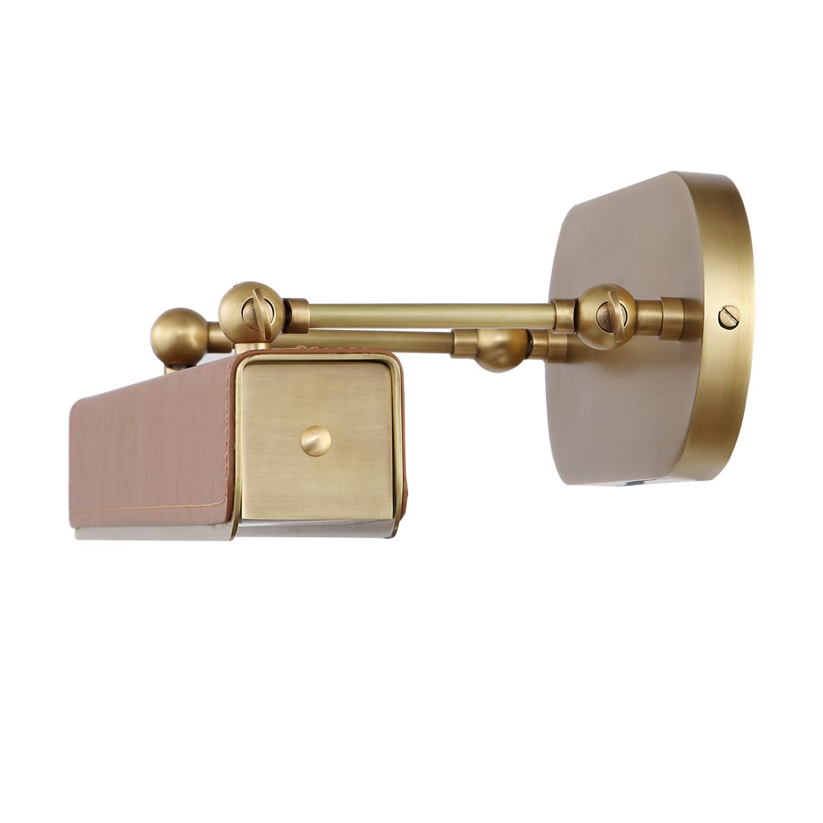 Quintiesse Valise Medium LED Picture Light - Vintage Brass & Cognac Leather