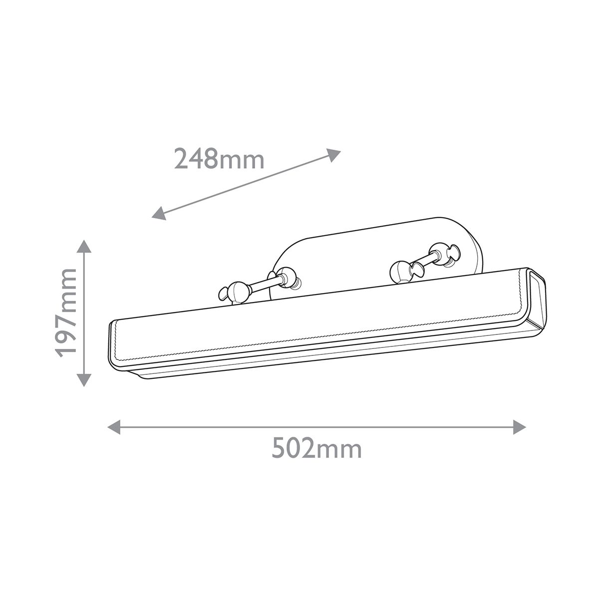 Quintiesse Valise Medium LED Picture Light - Vintage Brass & Cognac Leather