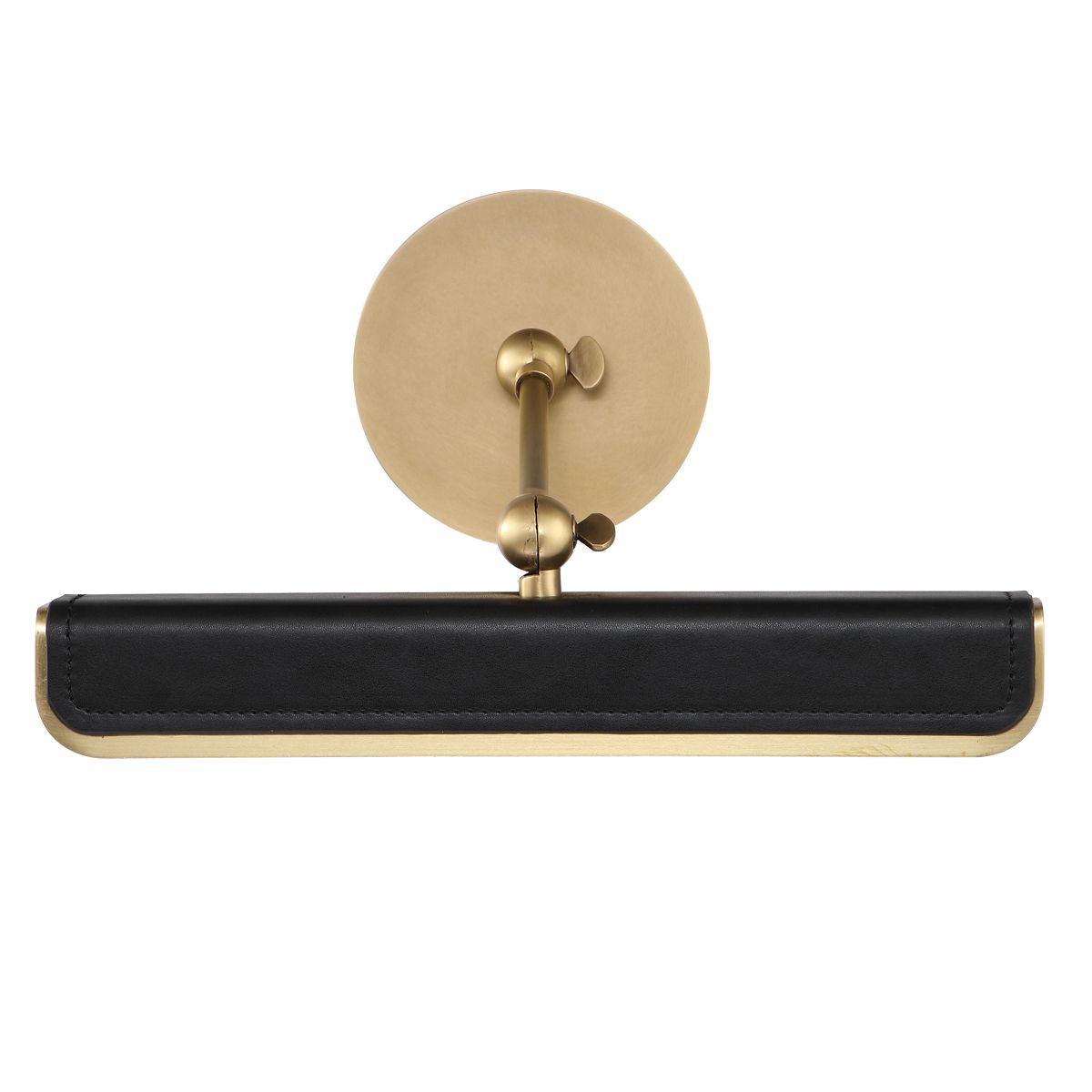 Quintiesse Valise Small LED Picture Light - Vintage Brass & Tuxedo Leather