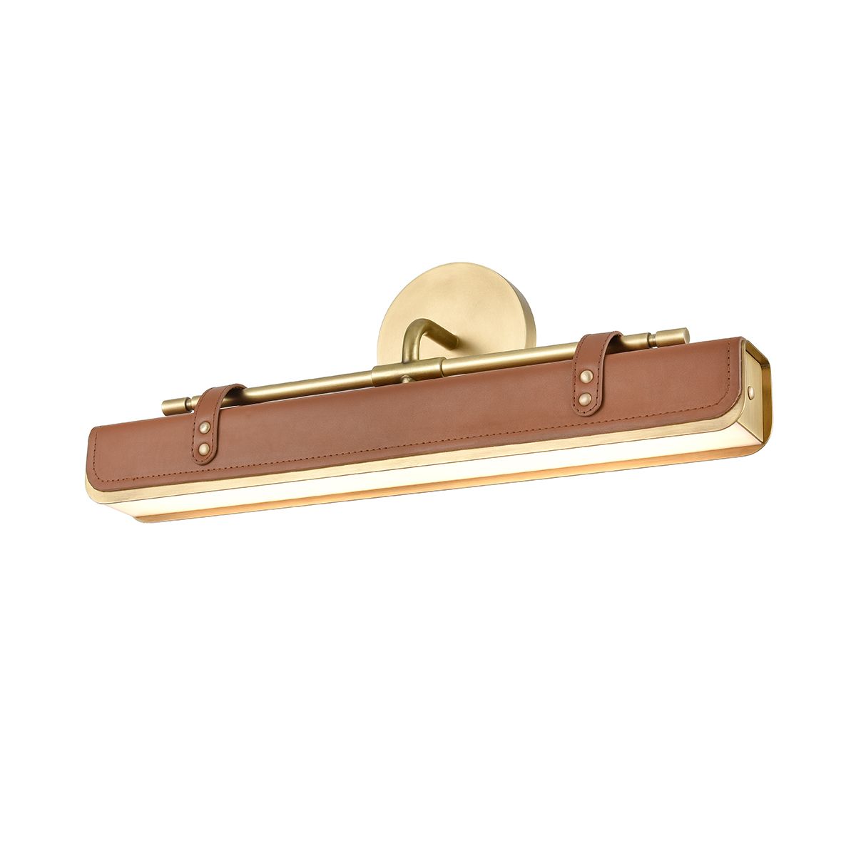 Quintiesse Valise LED Wall Light - Vintage Brass & Cognac Leather