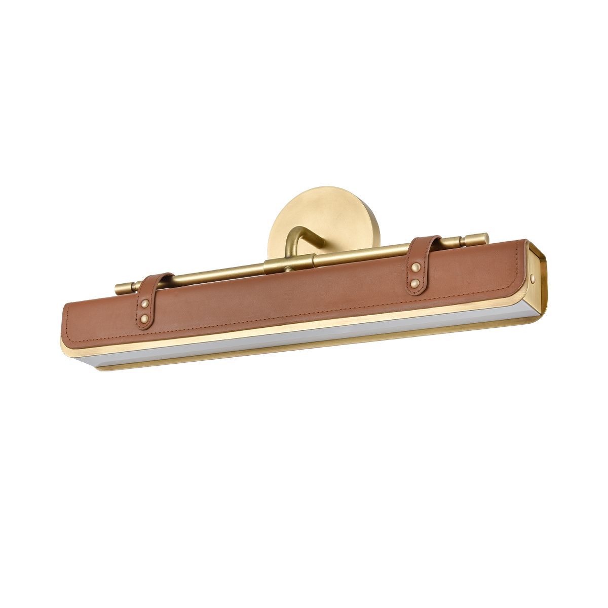Quintiesse Valise LED Wall Light - Vintage Brass & Cognac Leather