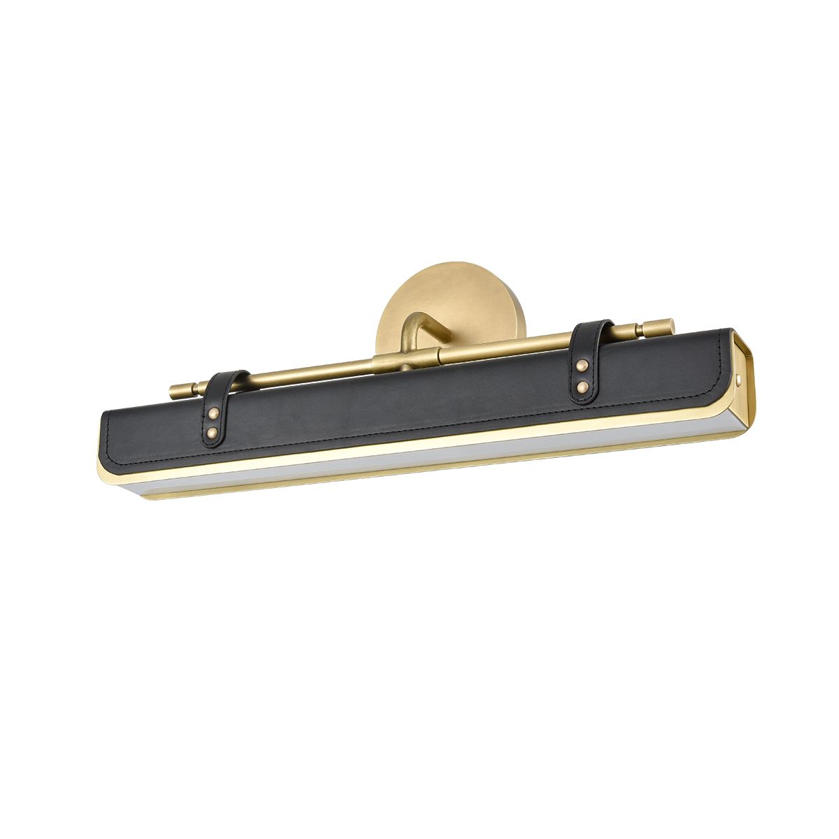 Quintiesse Valise LED Wall Light - Vintage Brass & Tuxedo Leather
