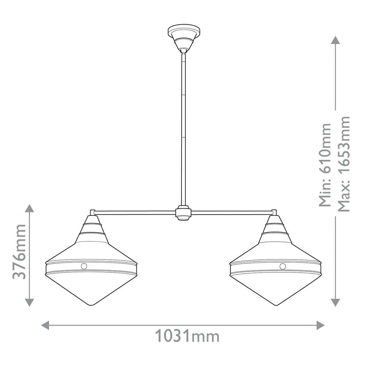 Quintiesse Willard 2 Light Linear Pendant - Urban Bronze