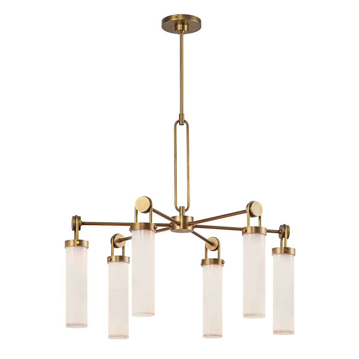 Quintiesse Wynwood 6 Light Chandelier - Vintage Brass
