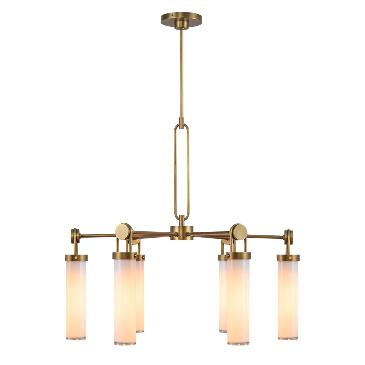 Quintiesse Wynwood 6 Light Chandelier - Vintage Brass