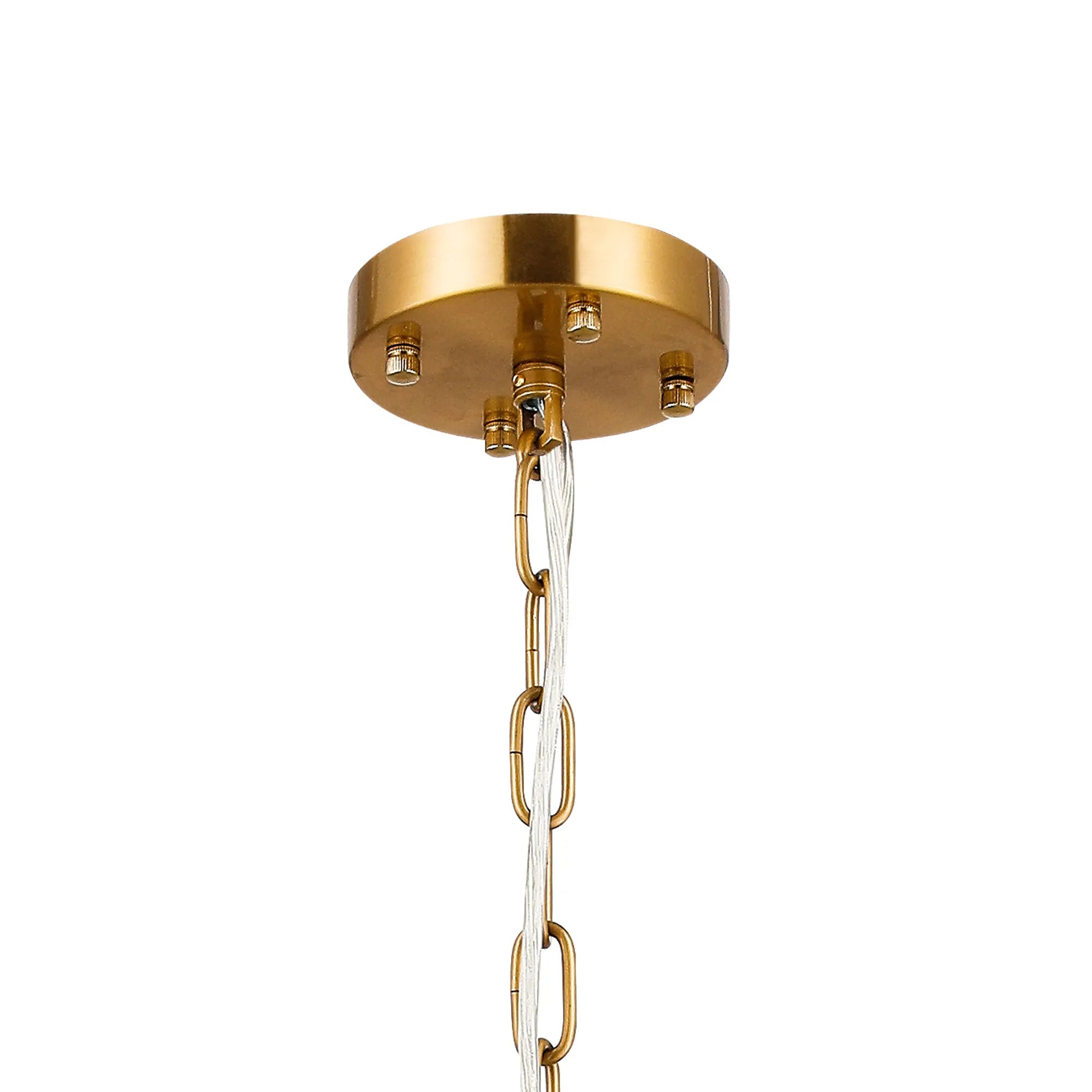 Robin 60cm Pendant & Semi Ceiling 10 Light - Brass & Clear Glass Rods