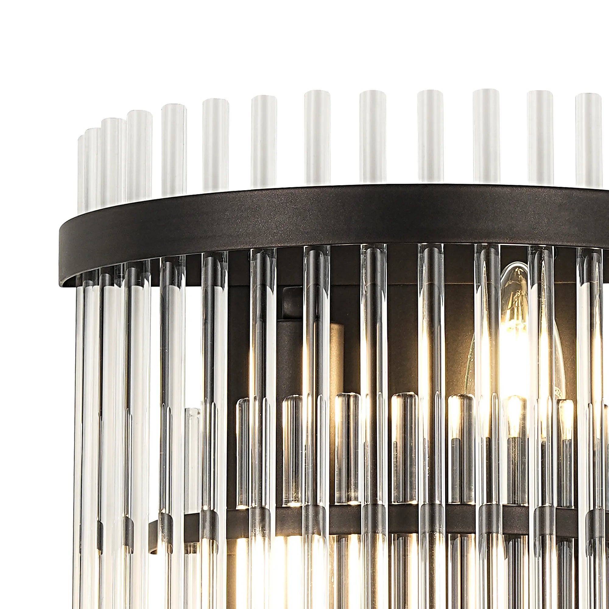 Robin Wall Lamp 2 Light - Brown Oxide & Clear Glass Rods