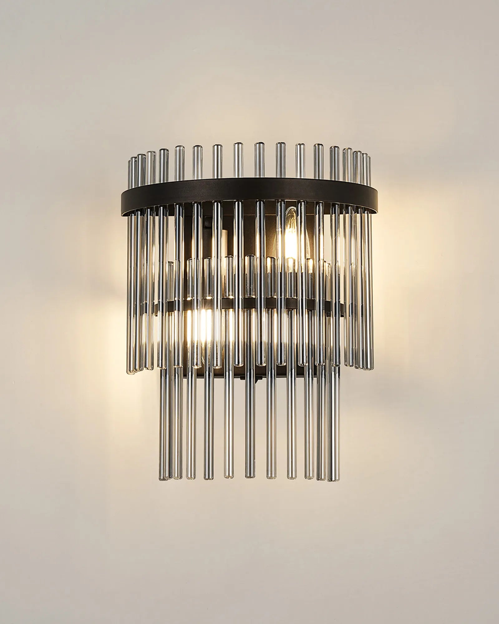 Robin Wall Lamp 2 Light - Brown Oxide & Smoke Glass Rods