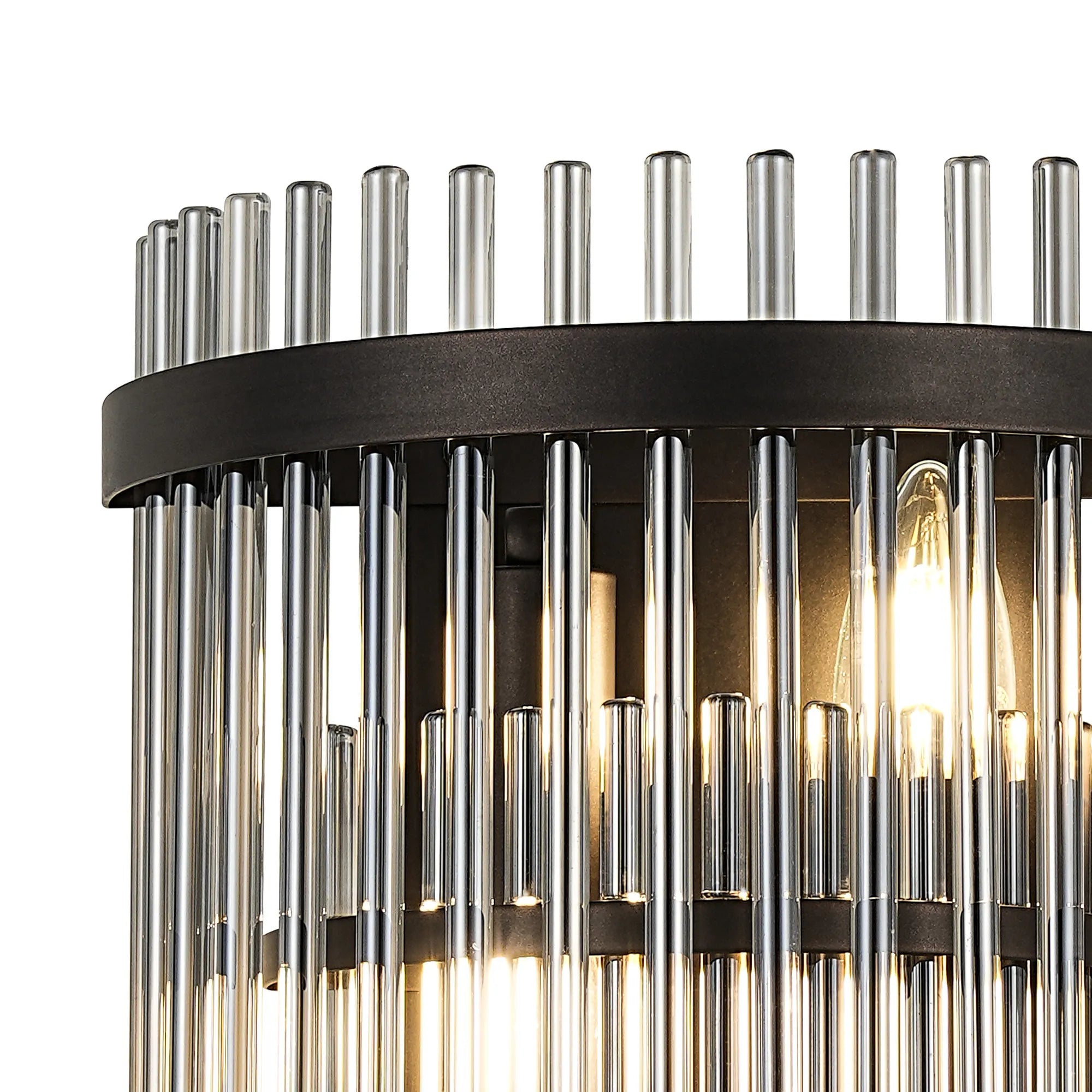 Robin Wall Lamp 2 Light - Brown Oxide & Smoke Glass Rods