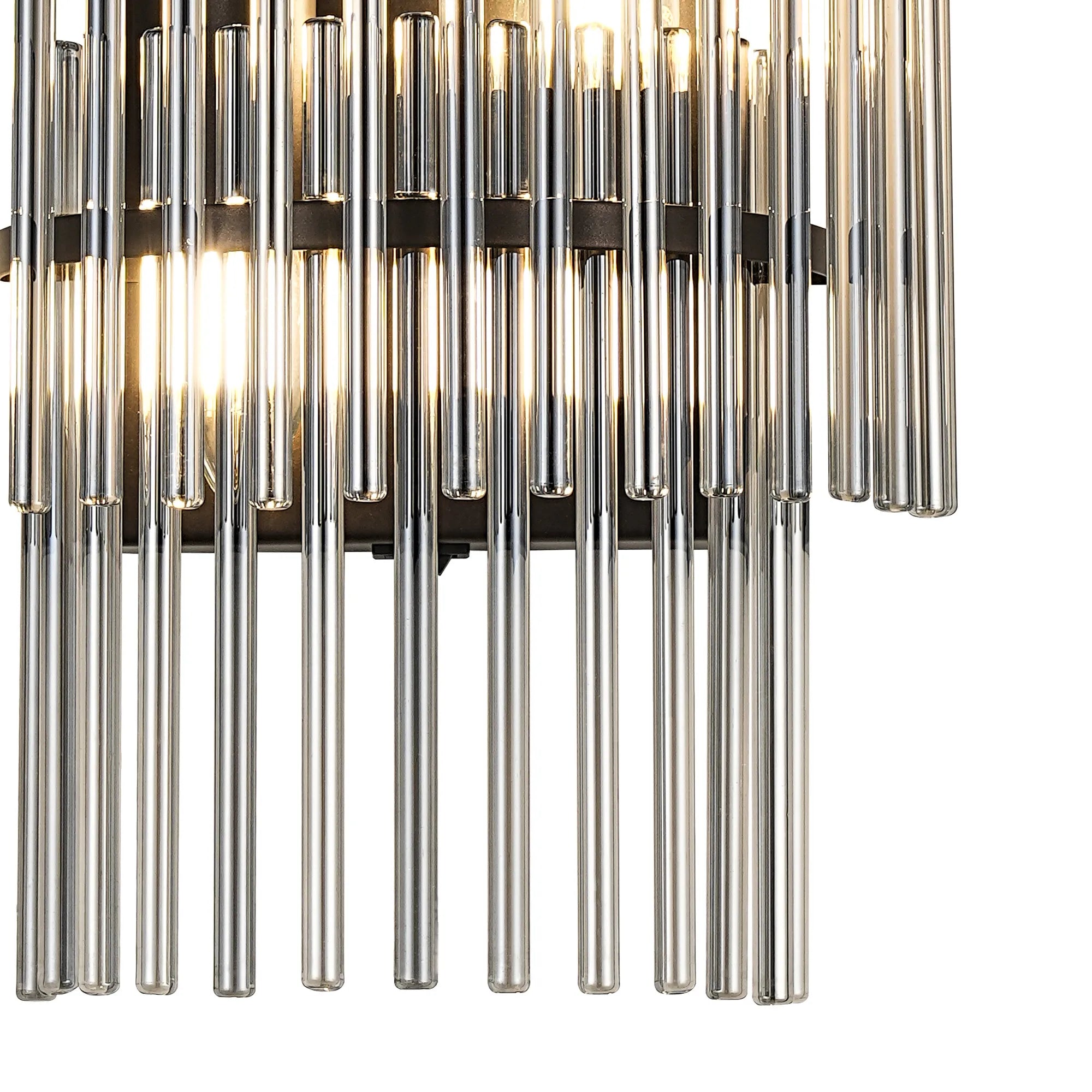 Robin Wall Lamp 2 Light - Brown Oxide & Smoke Glass Rods