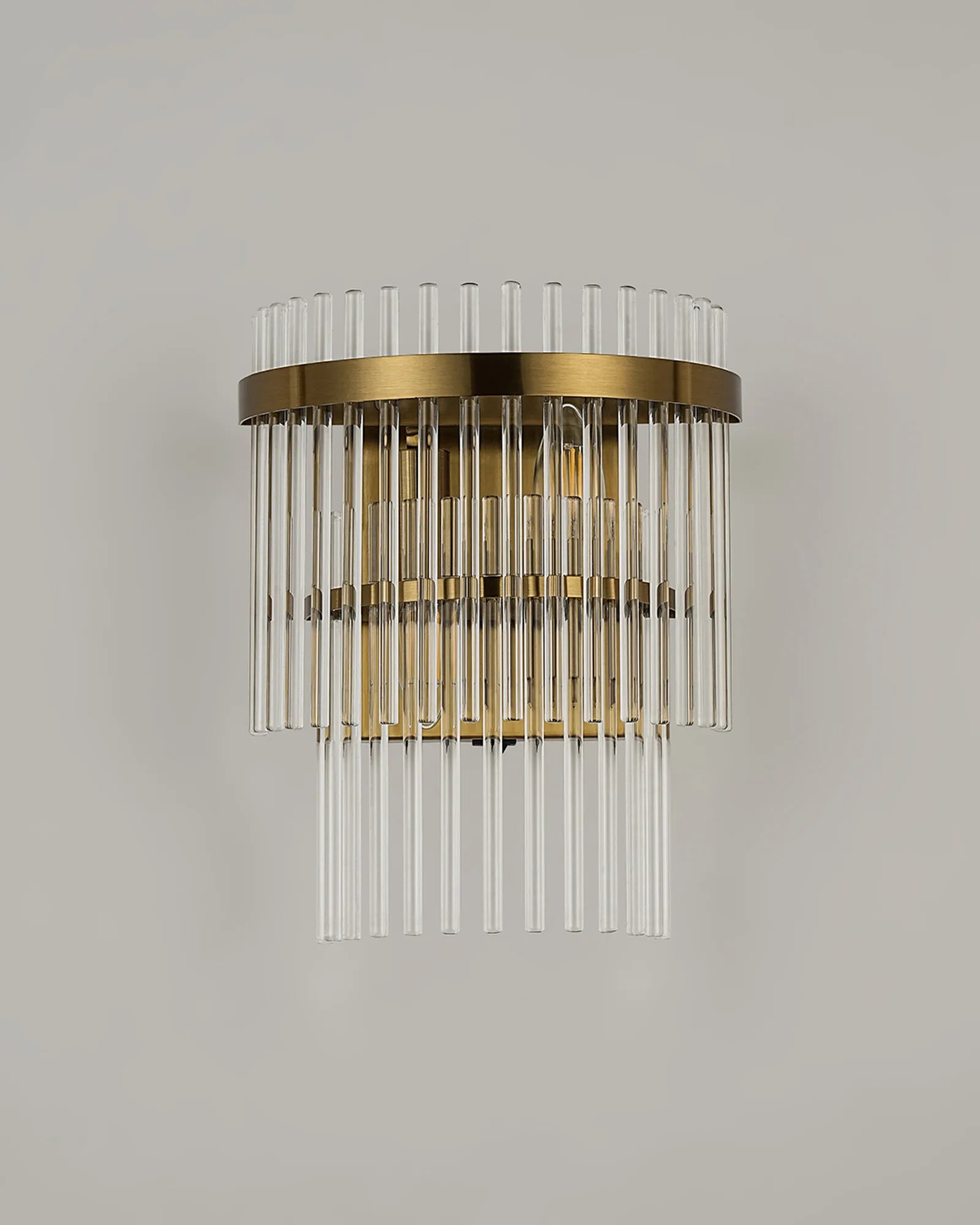 Robin Wall Lamp 2 Light - Brass & Clear Glass Rods