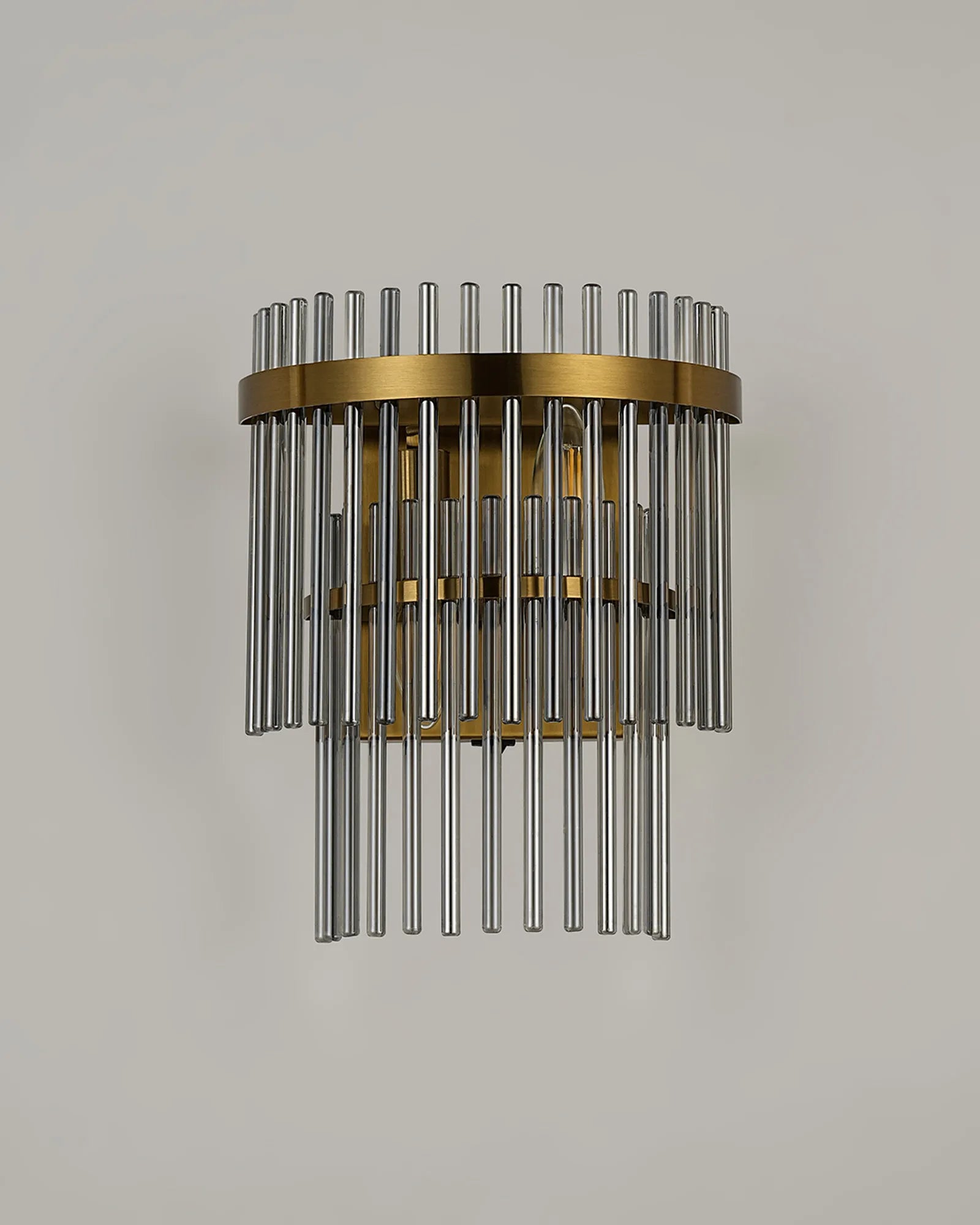 Robin Wall Lamp 2 Light - Brass & Smoke Glass Rods