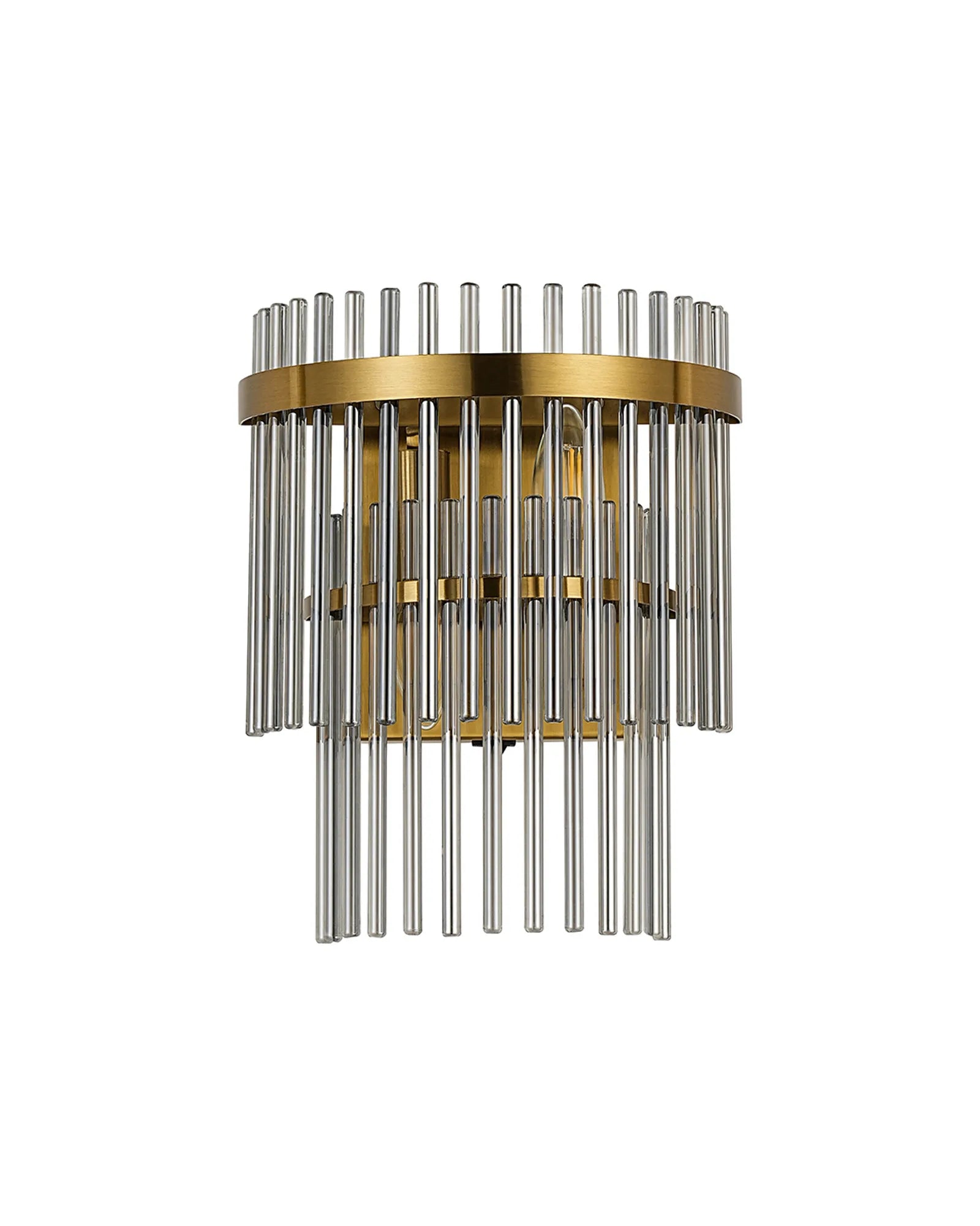 Robin Wall Lamp 2 Light - Brass & Smoke Glass Rods