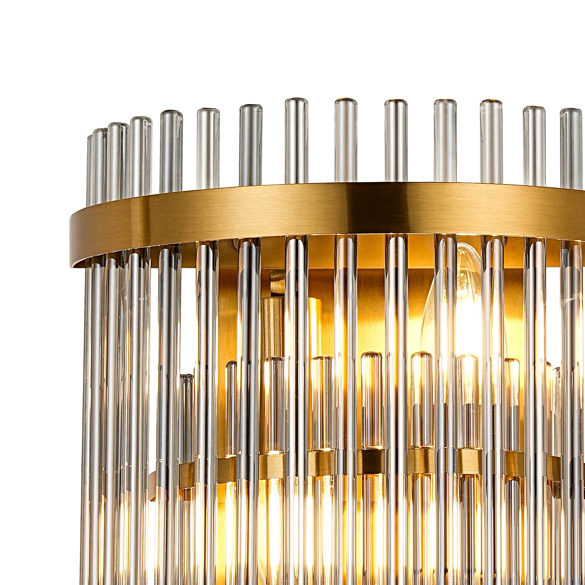 Robin Wall Lamp 2 Light - Brass & Smoke Glass Rods